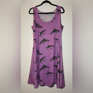 Cow Cow Size 2XL Purple Shark Dress